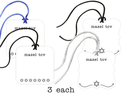 mazel tov gift tags, 12-pack - the gifted tag
