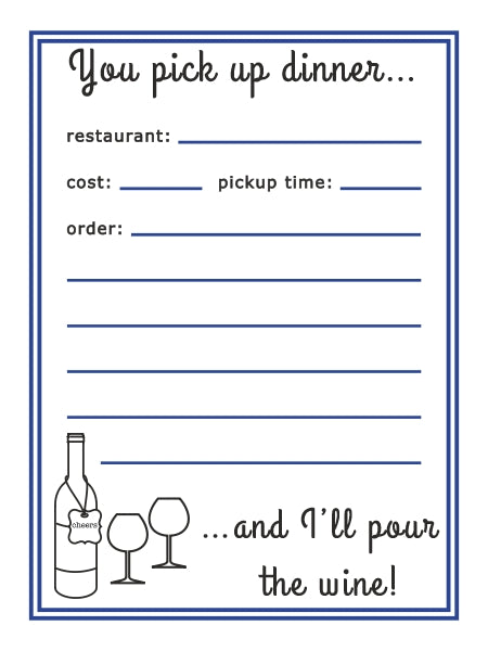 takeout order notecards - the gifted tag