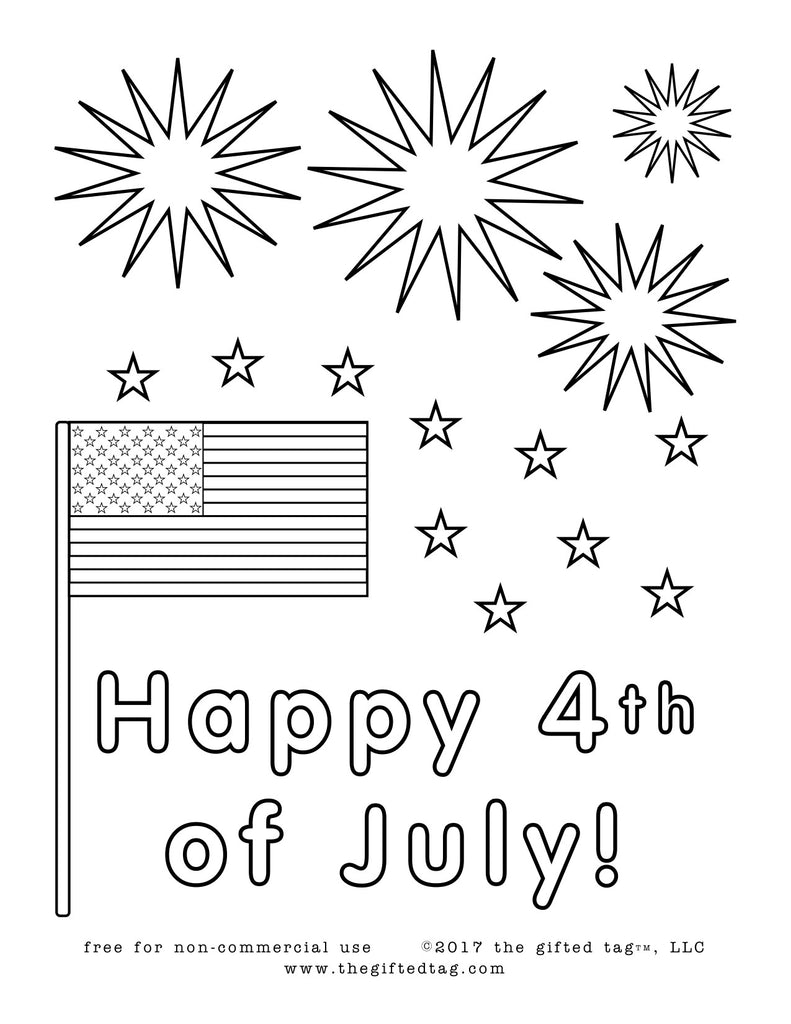 Happy 4th of July - Enjoy this Coloring Page Printout!