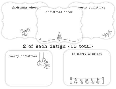 christmas greeting cards (variety), 10-pack - the gifted tag