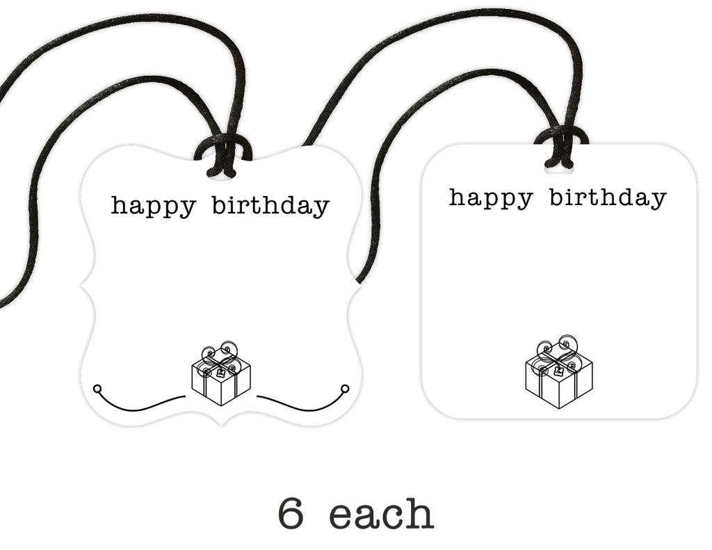 birthday gift tags, 12-pack - the gifted tag