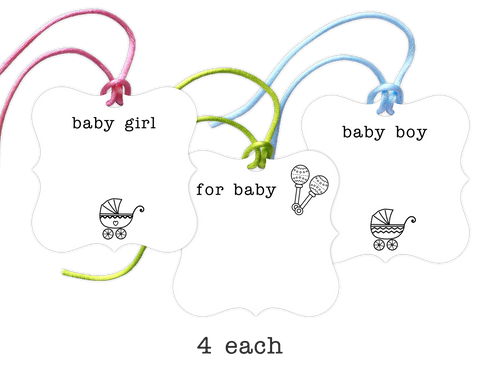 baby gift tags, 12-pack - the gifted tag