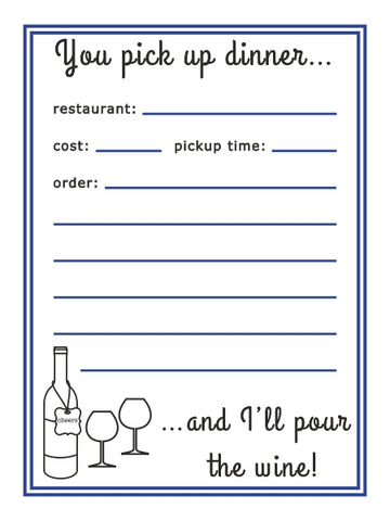 takeout order notecards - the gifted tag