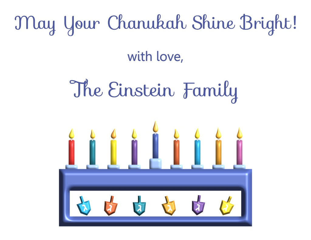 personalized chanukah greeting cards - the gifted tag