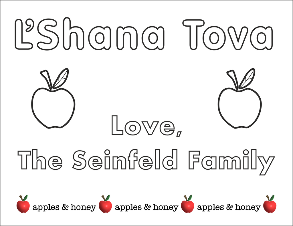 personalized rosh hashanah greeting cards for kids to color - the gifted tag