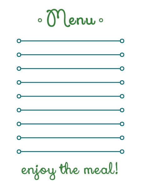 menu notecards - the gifted tag