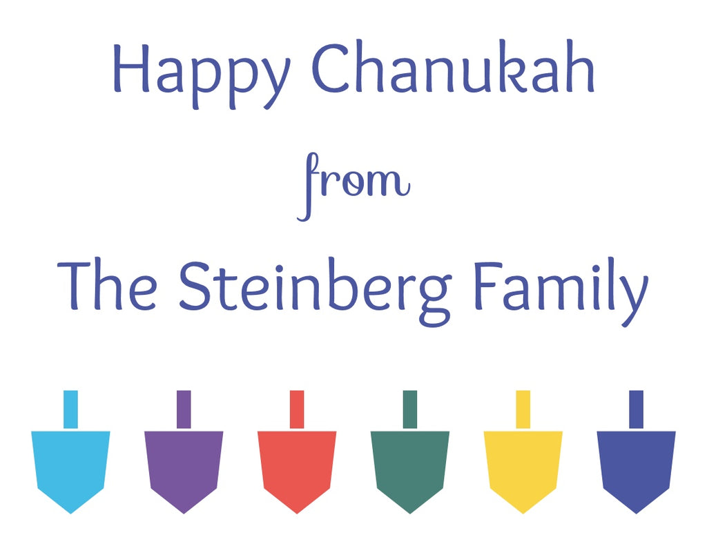 personalized chanukah greeting cards - the gifted tag